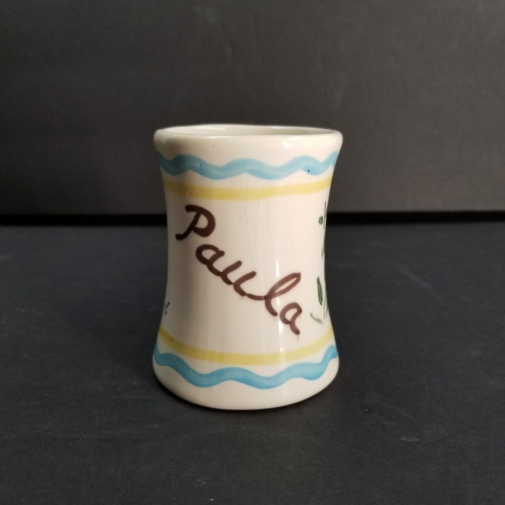 Hoffman Pottery‎ "Paula" Miniature Mug Hand Painted Floral Cul's Ohio 3 inch